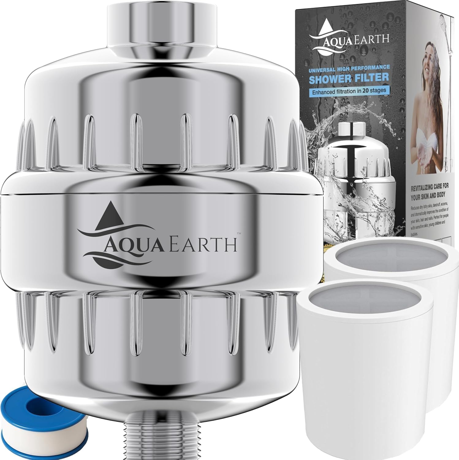 Aqua Earth shower filter for hard water